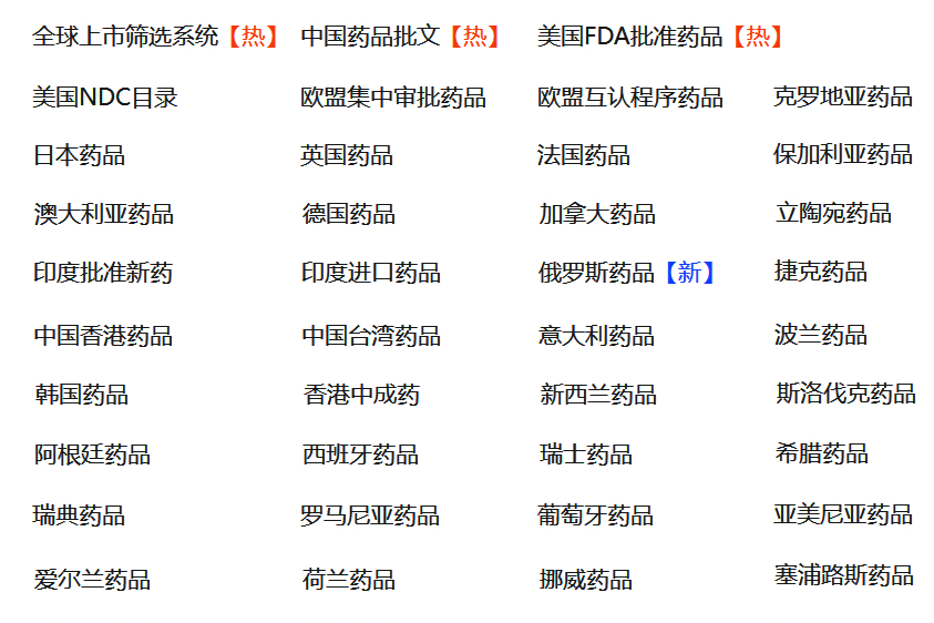 [干货]如何高效查询国内外药品上市信息?我只用了1分钟!