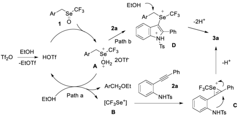Chem. Eur. J. ：三氟甲磺酸酐催化炔烃串联环化/三氟甲硒基化构建含三氟甲硒基杂环化合物